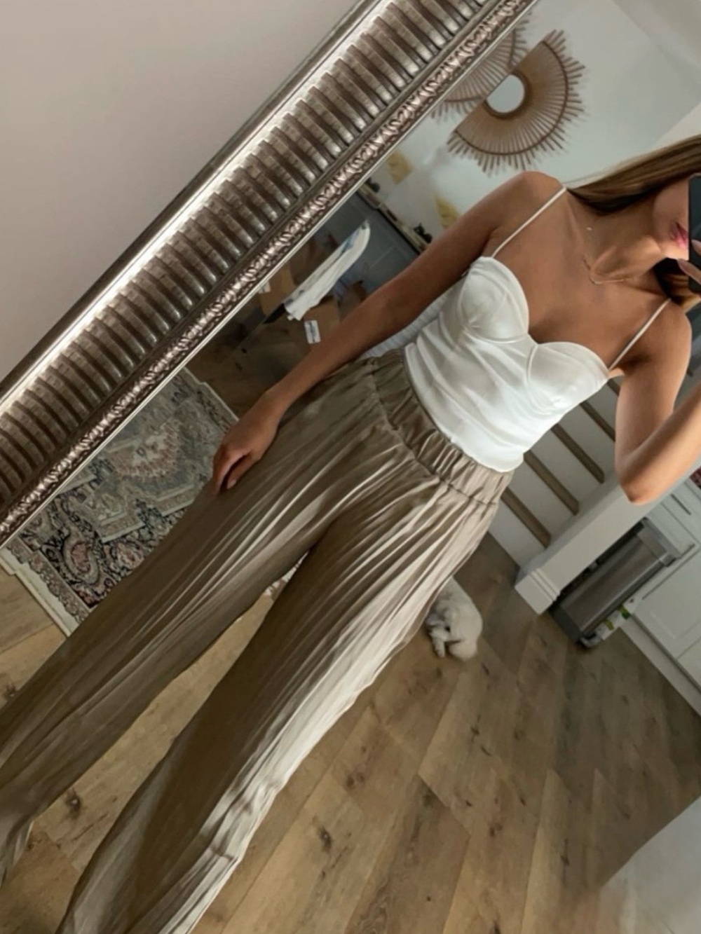 Zara White Satin Bodysuit w/ Removable Straps